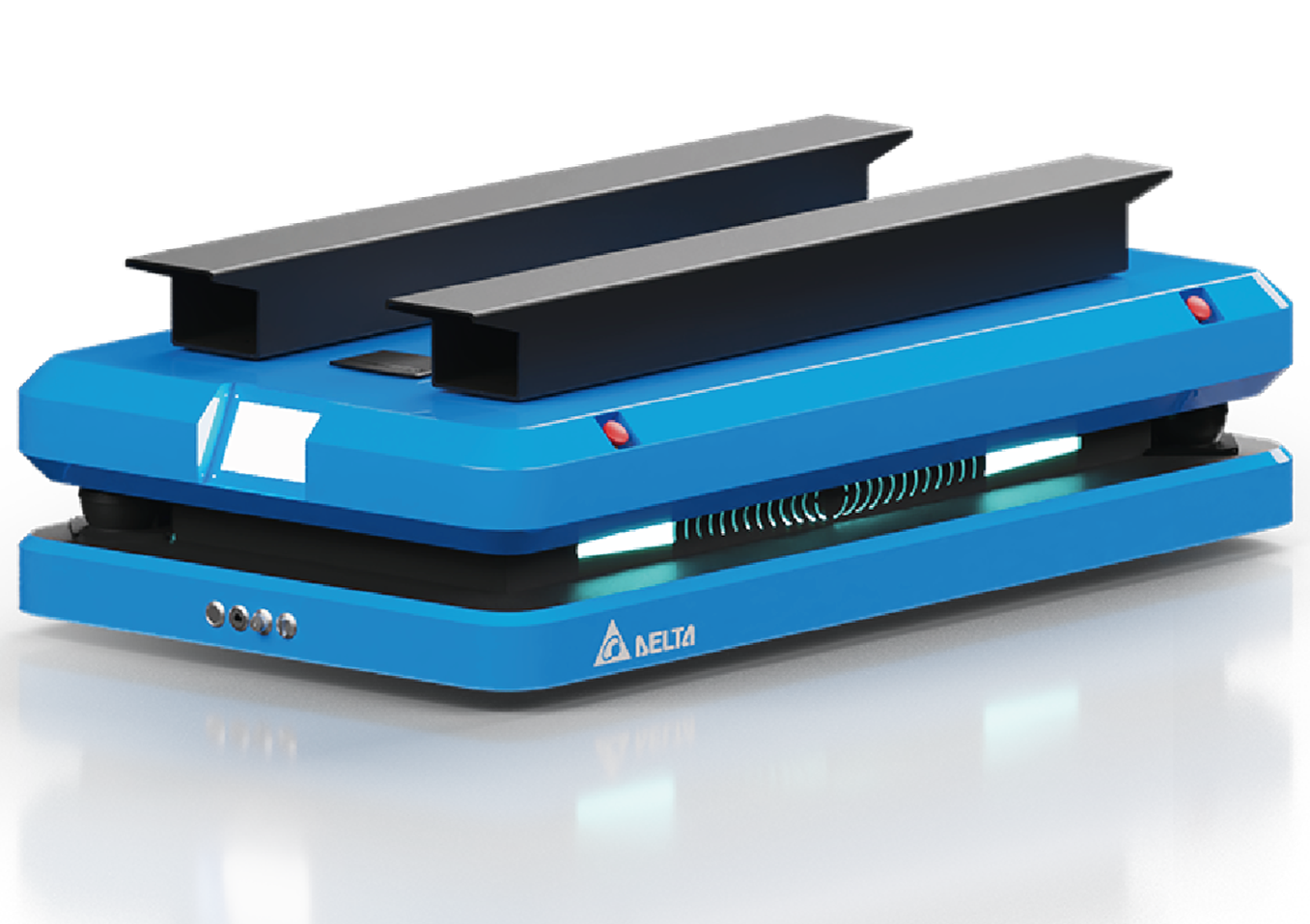 Delta industrial cobot undergoing a water resistance test, demonstrating IP66 certification for durability in automated production and factory automation environments.\u000b