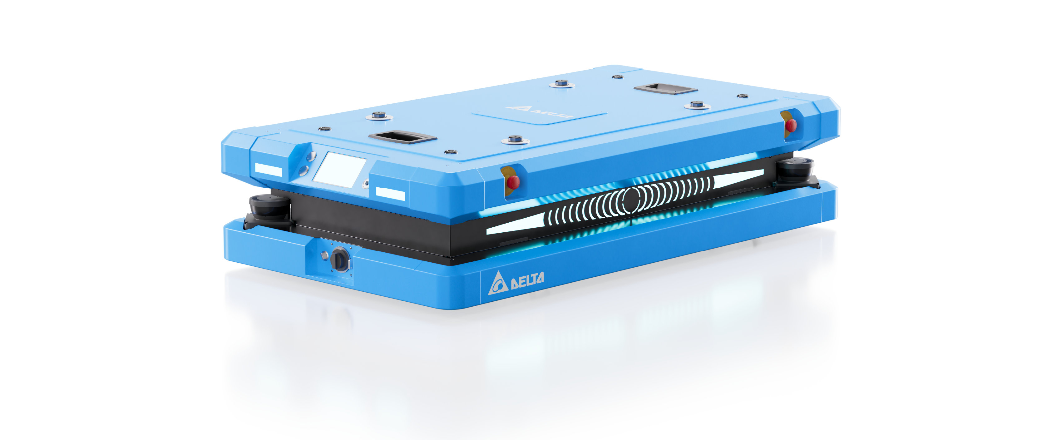 Delta D-Bot cobot designed for smart manufacturing and industrial automation, showcasing advanced robotic process automation capabilities in a factory automation setting.